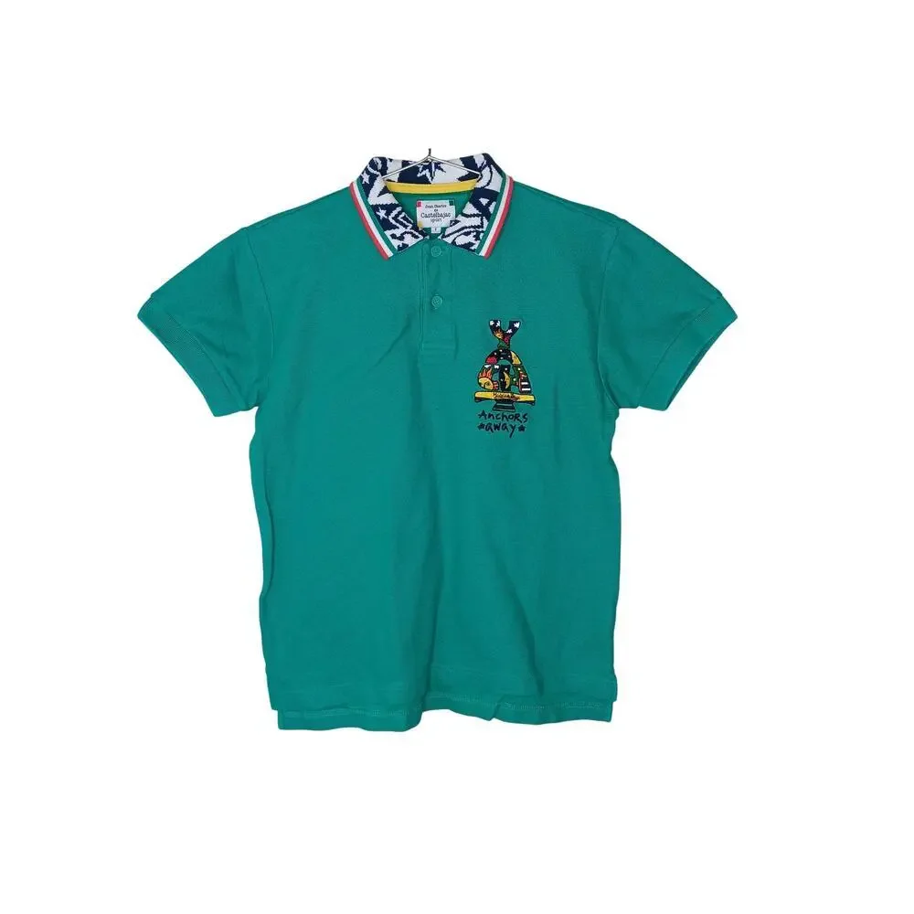 Jean Charles de Castelbajac Sport Men’s Polo Shirt Green Anchors Away Sz 1 Small - Picture 2 of 15